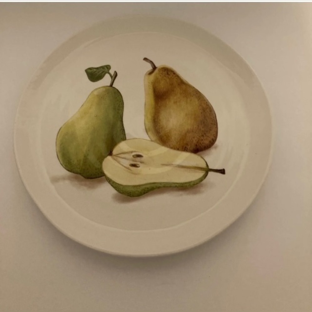 Ceramica Cuore pears round plate Italy